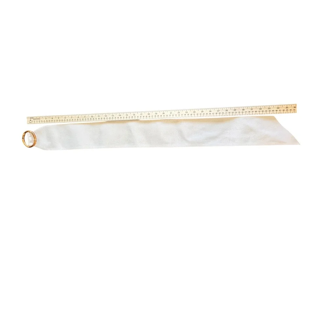 Vintage Ivory Faux Leather Wrap Tie Belt Bamboo Ring Buckle Boho Wide Waist